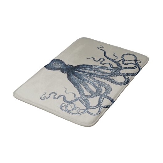 Marine SeeSteampunk Krake Vintages Kraken Badematte (Schrägansicht)