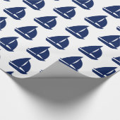 Marine-Segelboot-Druck Geschenkpapier (Ecke)