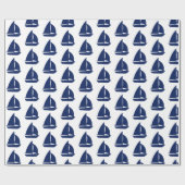 Marine-Segelboot-Druck Geschenkpapier (Flach)