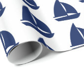Marine-Segelboot-Druck Geschenkpapier (Rolleneckpunkt)
