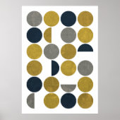 Marine, Senf, Grau, Mittelalter Moderne Kreise Poster (Vorne)