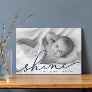 Marine Shine Script Hanukkah Foto Feiertagskarte