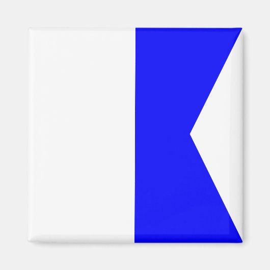 Marine Signalflagge: Buchstabe "A" (Alpha) Magnet (Vorne)