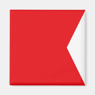 Marine Signalflagge: Buchstabe "B" (Bravo) Magnet