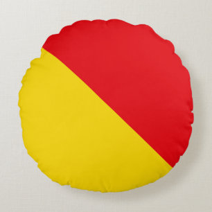 Marine Signalflagge: Buchstabe "O" (Oscar) Rundes Kissen