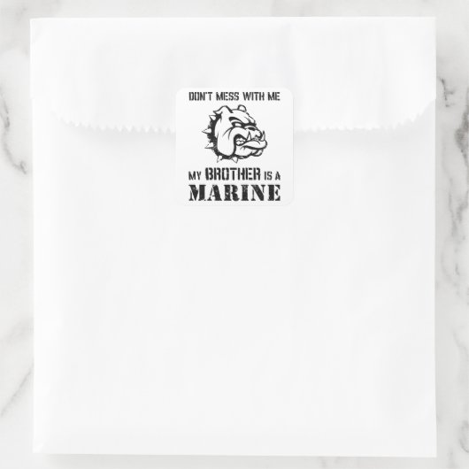 Marine Sister/Bruder Quadratischer Aufkleber (Tasche)