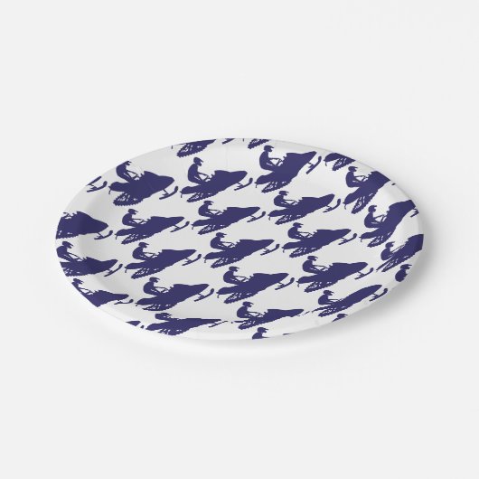 Marine-Snowmobiler Pappteller (Schrägansicht)