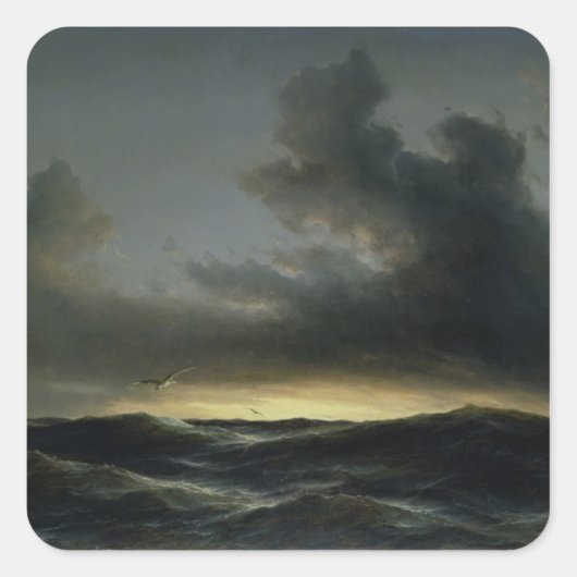Marine Solitude, 1852 Quadratischer Aufkleber (Vorderseite)