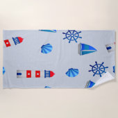 Marine-Stil für Ihre Strandtage Strandtuch (Vorderseite)