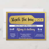 Marine Stock der Bar Einladung blau und gold (Vorderseite)