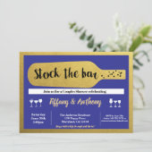 Marine Stock der Bar Einladung blau und gold (Stehend Vorderseite)