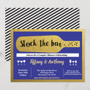 Marine Stock der Bar Einladung blau und gold