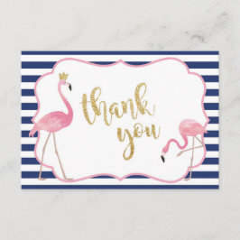 Marine-Streifen-Flamingo danken Ihnen zu kardieren Dankeskarte