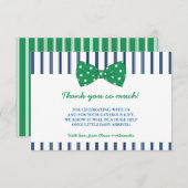 Marine-Streifen u. grüne Babyparty des Bogen-| Dankeskarte (Vorne/Hinten)