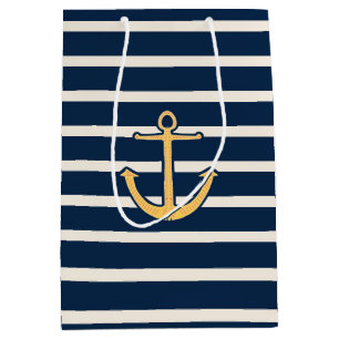 Marine Stripes Seeanker Mittlere Geschenktüte
