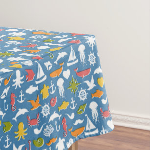 Marine Symbole Muster Tischdecke