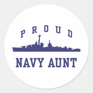 Marine Tante Runder Aufkleber