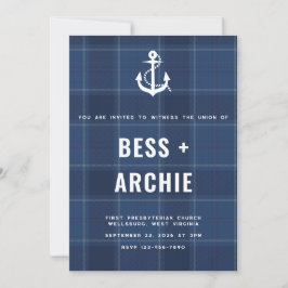 Marine-Tartan-Einladung Einladung