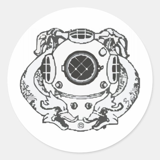 Marine-Taucher-1. Klasse Runder Aufkleber (Vorderseite)