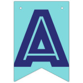 MARINE-TEXT UND WEICHES BLAUES FARBE☆ GLÜCKLICHES WIMPELKETTE (Dritte Fahne)