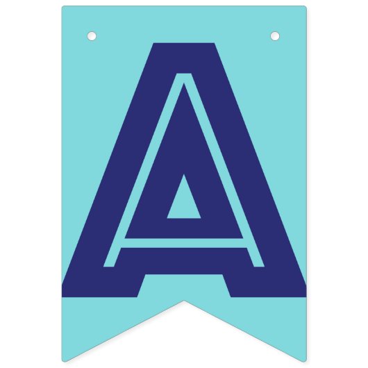 MARINE-TEXT UND WEICHES BLAUES FARBE☆ GLÜCKLICHES WIMPELKETTE (Dritte Fahne)