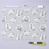  Marine Theme Blue White Stripe Lighthouse Schiff  Seidenpapier (Handwerk)