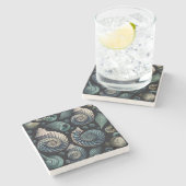 Marine Treasures Steinuntersetzer (Seitenansicht)