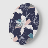 Marine-tropische Blumenuhr Große Wanduhr (Winkel)