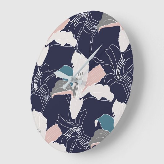 Marine-tropische Blumenuhr Große Wanduhr (Winkel)