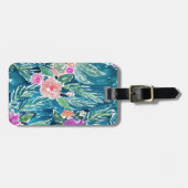 Marine-tropisches Paradies mit Blumen Gepäckanhänger (Vorderseite horizontal)