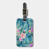 Marine-tropisches Paradies mit Blumen Gepäckanhänger (Vorderseite vertikal)
