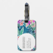Marine-tropisches Paradies mit Blumen Gepäckanhänger (Rückseite vertikal)