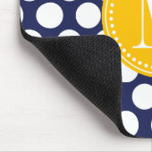 Marine u. gelbes Grün-große Polka-Punkte mit Mousepad (Ecke)