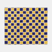 Marine-u. GoldCheckered Fleece-Decke Fleecedecke (Vorderseite (Horizontal))