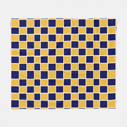 Marine-u. GoldCheckered Fleece-Decke Fleecedecke (Vorderseite (Horizontal))
