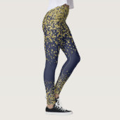 Marine-u. Goldglänzende Leggings (Rechts)