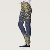 Marine-u. Goldglänzende Leggings (Links)