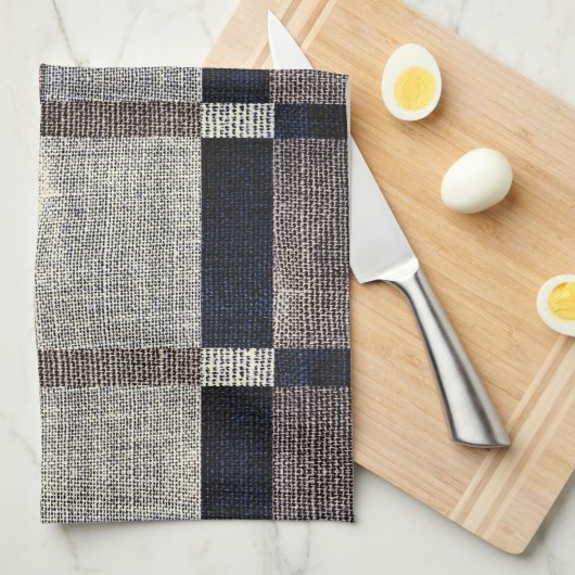 Marine u. graue geschirrtuch (Viertel Falte)