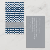 Marine u. graue Zickzack Entwurfs-Geschäfts-Karten Visitenkarte (Vorne/Hinten)