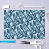 Marine u. hellblaues Tarnungs-Muster Seidenpapier (Handwerk)