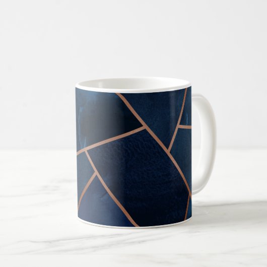 Marine u. Kupfer Geo Kaffeetasse (VorderseiteRechts)