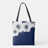 Marine u. weiße Anemonen-SeeBrautparty Tasche (Rückseite)