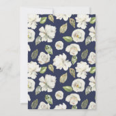 Marine u. weiße Rosen-Brautparty-Einladung Einladung (Rückseite)