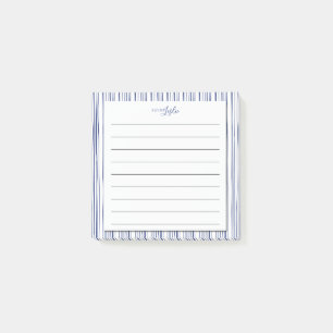 Marine u. weißes Striped eine Anmerkung vom Post-it Klebezettel