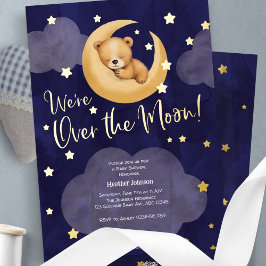 Marine über dem Mond Teddy Bear Twinkle Kleine Ste Folieneinladung