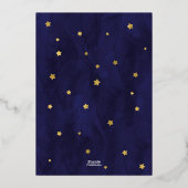 Marine über dem Mond Teddy Bear Twinkle Kleine Ste Folieneinladung (Rückseite)