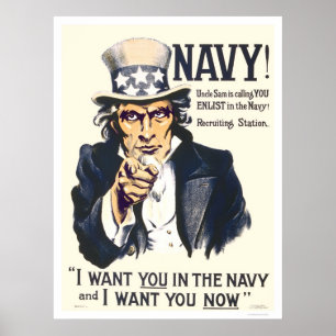 Marine!  Uncle Sam Ruft Sie an Poster