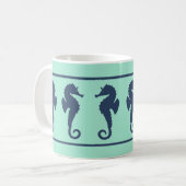 Marine und Aqua Sea Pferde Kaffeetasse (Vorderseite Links)