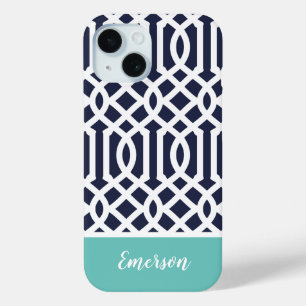 Marine und Aqua Trellis Monogram Case-Mate iPhone Hülle