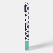 Marine und Aqua Trellis Monogram Case-Mate iPhone Hülle (Rückseite / Links)